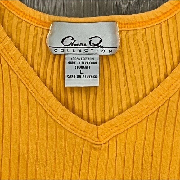 Papas & Beer Crop Top L 90s V-Neck Ribbed T-Shirt Baja Mexico Bar Logo Tee VTG - Picture 7 of 7